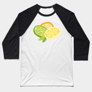 Fresh Summer Citrus pattern Baseball T-Shirt